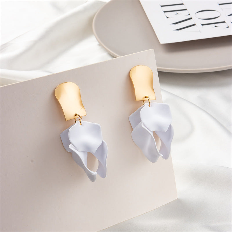 Wholesale Multi Color Petal Leaf Earrings